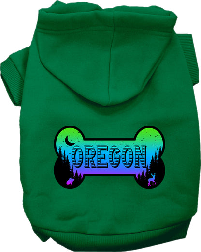 Pet Dog & Cat Screen Printed Hoodie for Small to Medium Pets (Sizes XS-XL), "Oregon Mountain Shades"