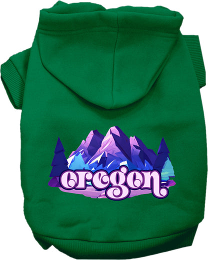 Pet Dog & Cat Screen Printed Hoodie for Small to Medium Pets (Sizes XS-XL), "Oregon Alpine Pawscape"