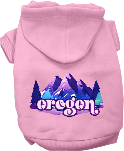 Pet Dog & Cat Screen Printed Hoodie for Small to Medium Pets (Sizes XS-XL), "Oregon Alpine Pawscape"