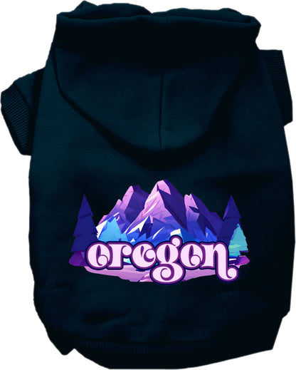 Pet Dog & Cat Screen Printed Hoodie for Small to Medium Pets (Sizes XS-XL), "Oregon Alpine Pawscape"