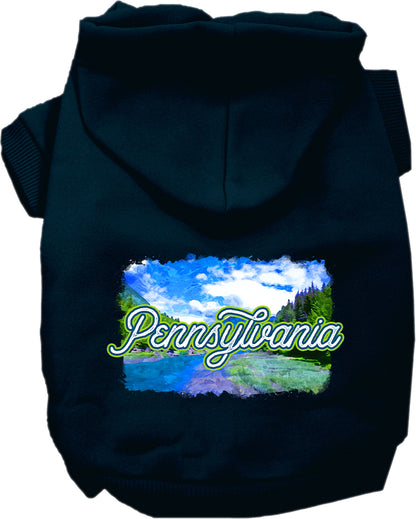 Pet Dog & Cat Screen Printed Hoodie for Small to Medium Pets (Sizes XS-XL), "Pennsylvania Summer"