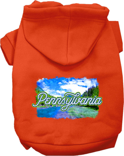 Pet Dog & Cat Screen Printed Hoodie for Small to Medium Pets (Sizes XS-XL), "Pennsylvania Summer"