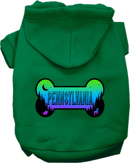 Pet Dog & Cat Screen Printed Hoodie for Small to Medium Pets (Sizes XS-XL), "Pennsylvania Mountain Shades"