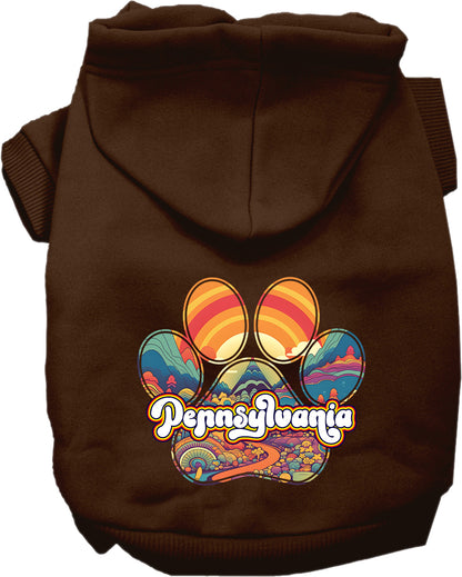 Pet Dog & Cat Screen Printed Hoodie for Small to Medium Pets (Sizes XS-XL), "Pennsylvania Groovy Summit"