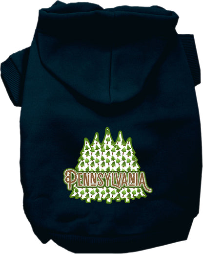 Pet Dog & Cat Screen Printed Hoodie for Small to Medium Pets (Sizes XS-XL), "Pennsylvania Woodland Trees"