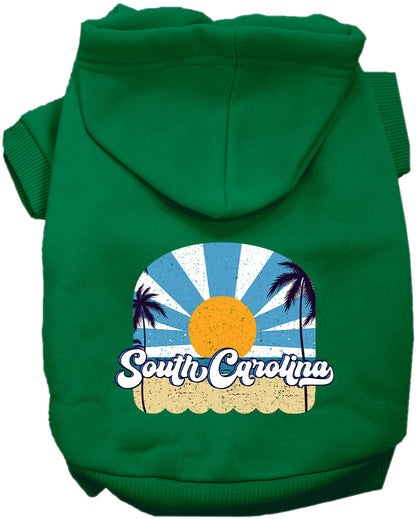 Pet Dog & Cat Screen Printed Hoodie for Small to Medium Pets (Sizes XS-XL), "South Carolina Coast"