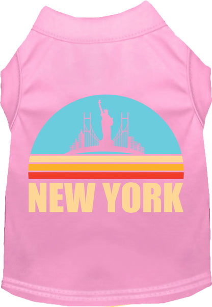 Pink pet shirt with 'Retro New York' design