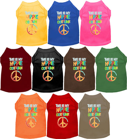 Colorful hippie costume pet shirts with peace sign