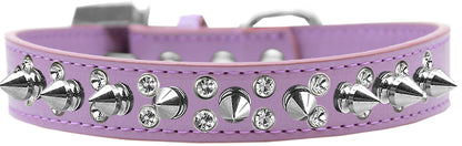 Collar con púas para perros y mascotas, "Picos dobles de cristal y plata"