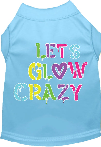 Fun Retro Neon Cat or Dog Shirt for Pets "Lets Glow Crazy"