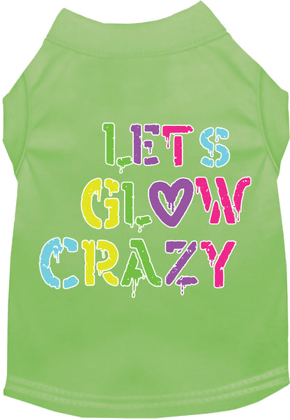 Fun Retro Neon Cat or Dog Shirt for Pets "Lets Glow Crazy"