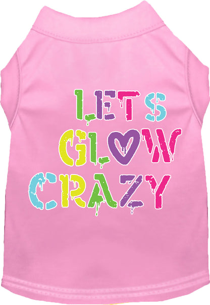 Fun Retro Neon Cat or Dog Shirt for Pets "Lets Glow Crazy"