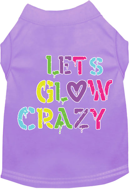 Fun Retro Neon Cat or Dog Shirt for Pets "Lets Glow Crazy"