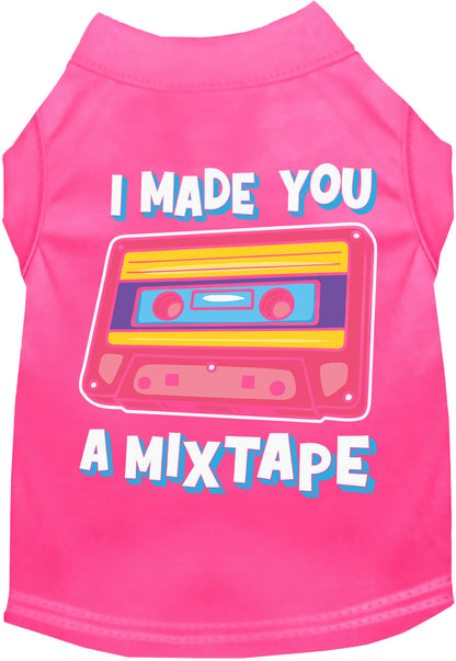 Pink pet shirt with retro mixtape design