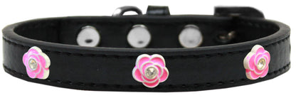 Collar de moda con widget para perros, cachorros y mascotas, "Rosas rosadas brillantes"