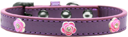 Collar de moda con widget para perros, cachorros y mascotas, "Rosas rosadas brillantes"