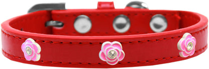 Collar de moda con widget para perros, cachorros y mascotas, "Rosas rosadas brillantes"