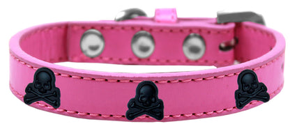 Collar de moda con widget para perros, cachorros y mascotas, "Calaveras negras"