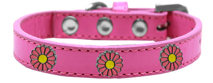 Collar de moda con widget para perros, cachorros y mascotas, "Margaritas rosas"