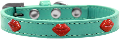 Dog, Puppy & Pet Widget Fashion  Collar, "Red Glitter Lips"