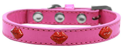 Dog, Puppy & Pet Widget Fashion  Collar, "Red Glitter Lips"