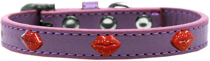 Dog, Puppy & Pet Widget Fashion  Collar, "Red Glitter Lips"