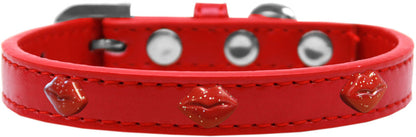 Dog, Puppy & Pet Widget Fashion  Collar, "Red Glitter Lips"