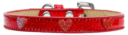 Dog, Puppy & Pet Widget Ice Cream Collar, "Red Glitter Heart"