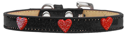 Dog, Puppy & Pet Widget Ice Cream Collar, "Red Glitter Heart"