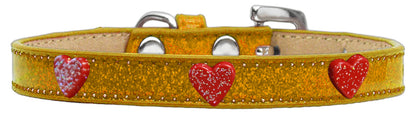 Dog, Puppy & Pet Widget Ice Cream Collar, "Red Glitter Heart"