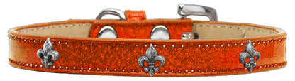 Dog, Puppy & Pet Widget Ice Cream Collar, "Silver Fleur De Lis"