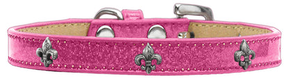 Dog, Puppy & Pet Widget Ice Cream Collar, "Silver Fleur De Lis"