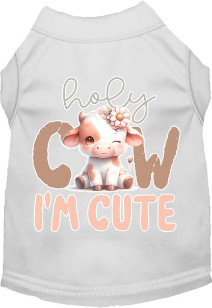 Adorable Cat or Dog Shirt for Pets "Holy Cow, I'm Cute"