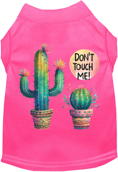 Adorable Cat or Dog Shirt for Pets "Don't Touch Me Cactus"