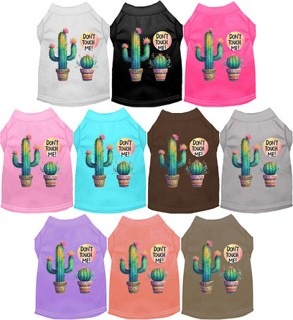 Adorable Cat or Dog Shirt for Pets "Don't Touch Me Cactus"