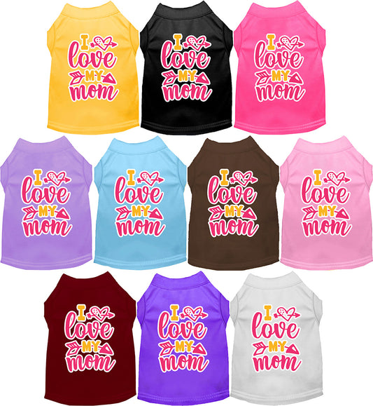 Adorable Cat or Dog Shirt for Pets "Pink I Love My Mom"