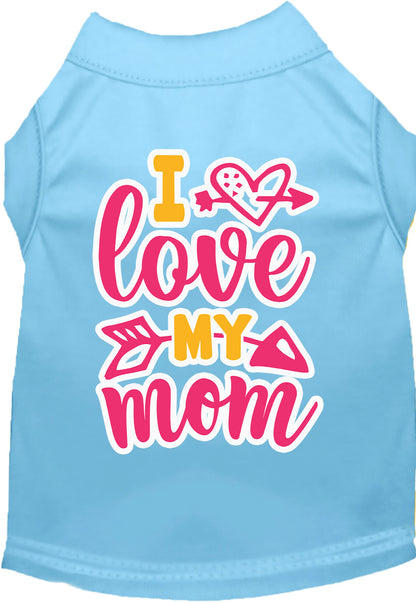 Adorable Cat or Dog Shirt for Pets "Pink I Love My Mom"