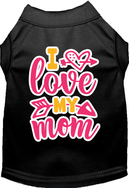 Adorable Cat or Dog Shirt for Pets "Pink I Love My Mom"