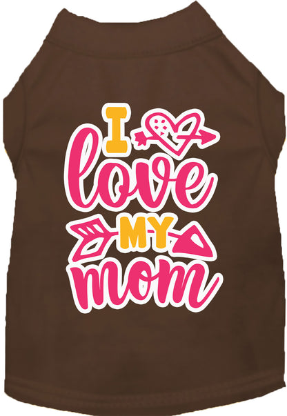 Adorable Cat or Dog Shirt for Pets "Pink I Love My Mom"