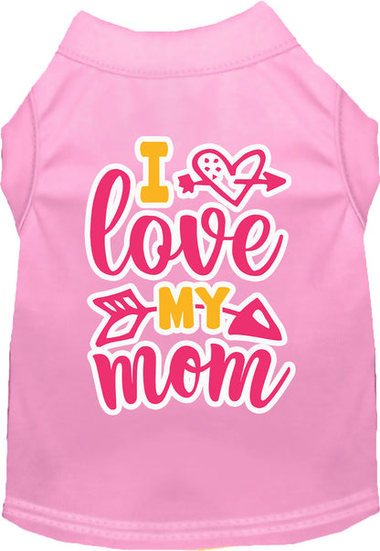 Adorable Cat or Dog Shirt for Pets "Pink I Love My Mom"