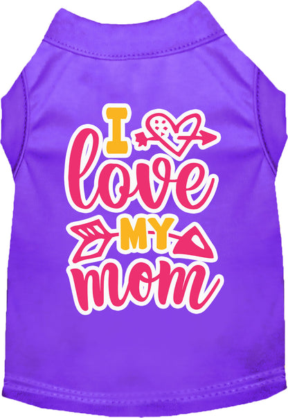 Adorable Cat or Dog Shirt for Pets "Pink I Love My Mom"