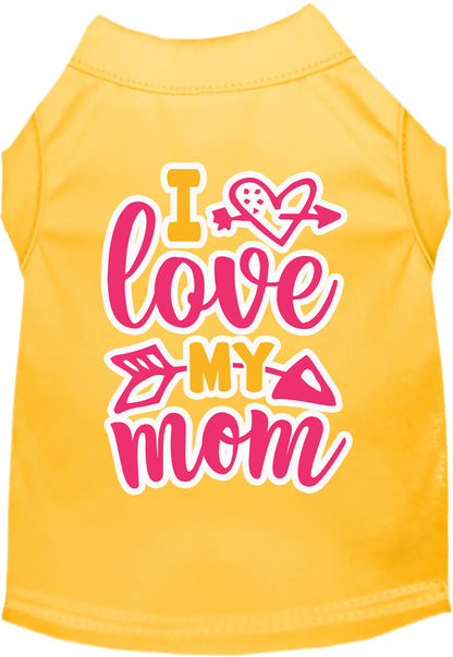 Adorable Cat or Dog Shirt for Pets "Pink I Love My Mom"