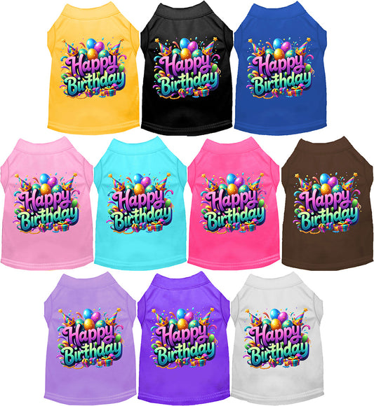 Party Cat or Dog Shirt for Pets "Happy Birthday"