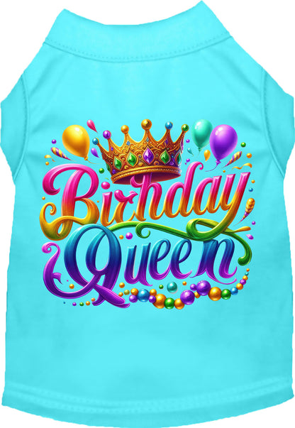 Aqua pet shirt with 'Birthday Queen' design