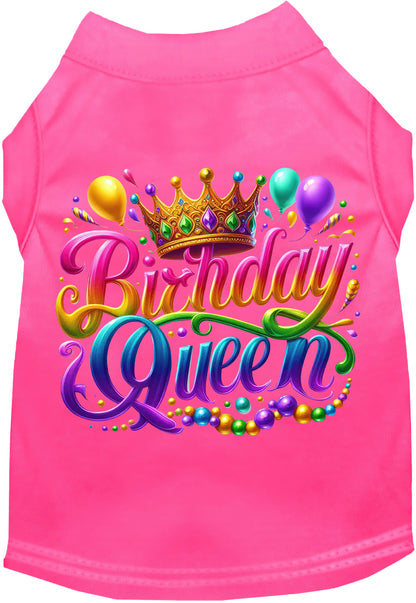 Pink pet shirt with 'Birthday Queen' design