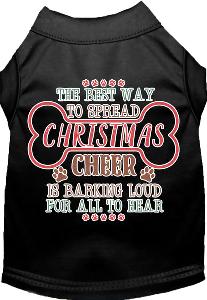 Cute Christmas Cat or Dog Shirt for Pets "Christmas Cheer by Barking Loud"