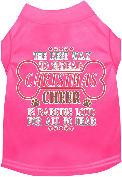 Cute Christmas Cat or Dog Shirt for Pets "Christmas Cheer by Barking Loud"