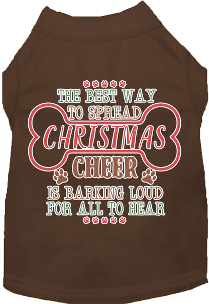 Cute Christmas Cat or Dog Shirt for Pets "Christmas Cheer by Barking Loud"