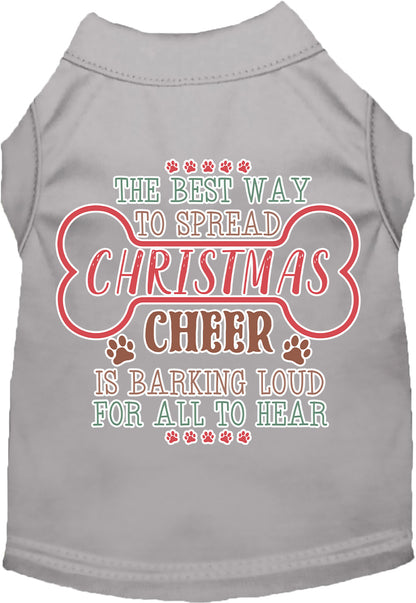 Cute Christmas Cat or Dog Shirt for Pets "Christmas Cheer by Barking Loud"