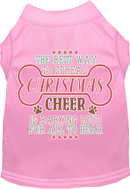 Cute Christmas Cat or Dog Shirt for Pets "Christmas Cheer by Barking Loud"